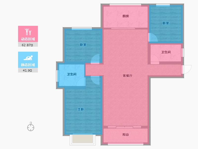 甘肃省-定西市-广银时代城-93.57-户型库-动静分区