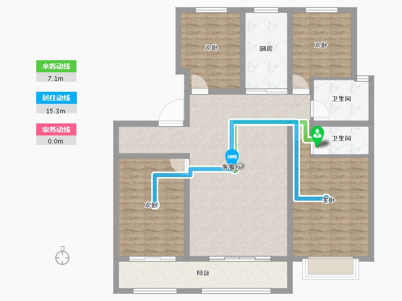 山东省-泰安市-龙泽壹品-118.03-户型库-动静线