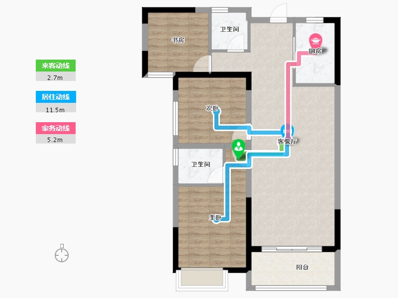 湖北省-恩施土家族苗族自治州-清江新城-86.07-户型库-动静线