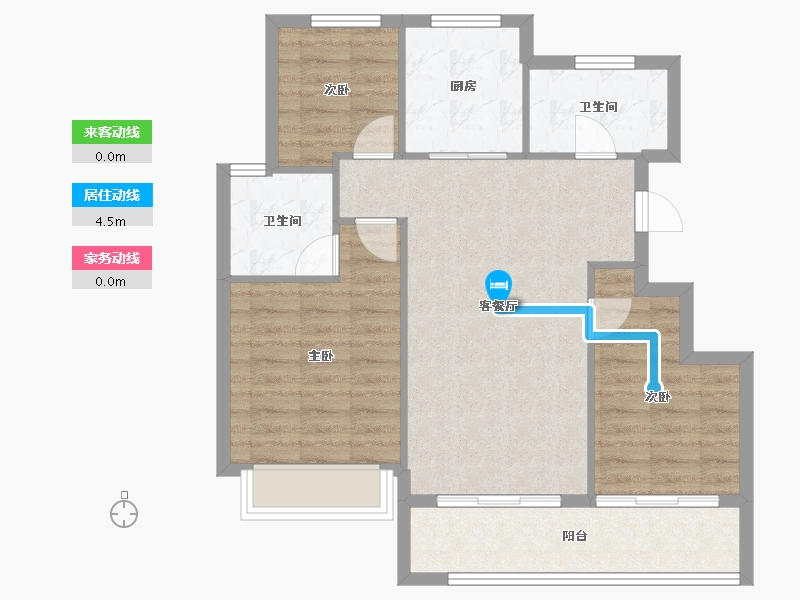 浙江省-杭州市-余交蓝城·湖印晓庐-77.95-户型库-动静线