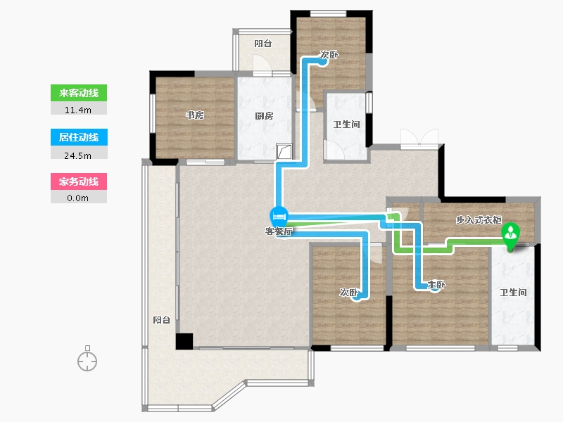 四川省-成都市-华润置地锦江悦府-151.02-户型库-动静线