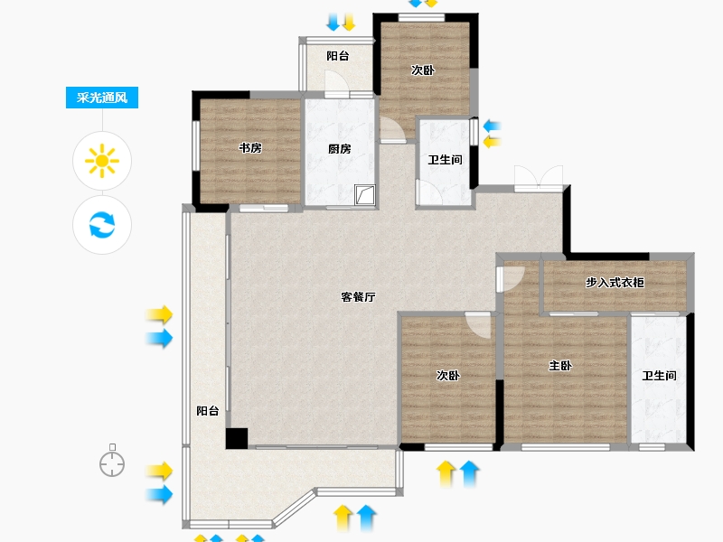 四川省-成都市-华润置地锦江悦府-151.02-户型库-采光通风