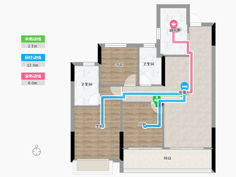 浙江省-杭州市-荷禹宸府-81.59-户型库-动静线