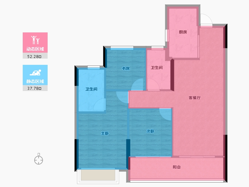 浙江省-杭州市-荷禹宸府-81.59-户型库-动静分区