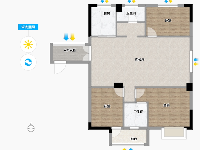 浙江省-台州市-前江上城-92.25-户型库-采光通风