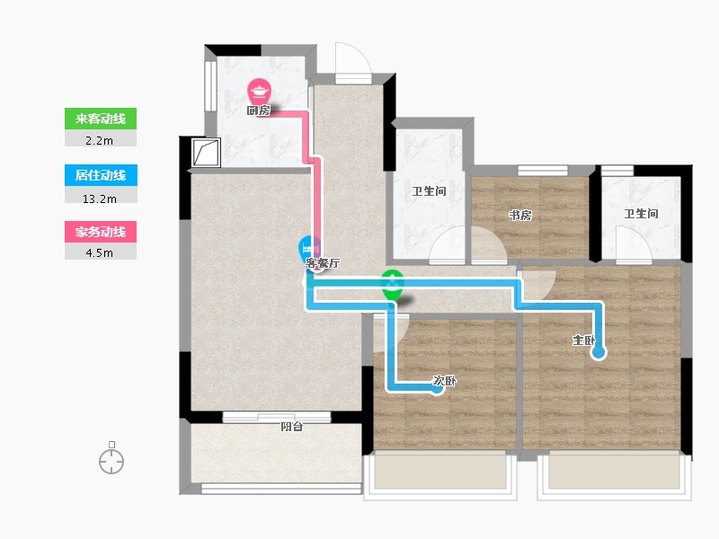 浙江省-杭州市-春境前潮府-72.37-户型库-动静线