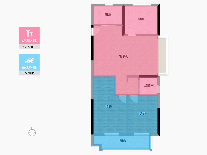 江苏省-南京市-碧桂园凤凰城-80.80-户型库-动静分区