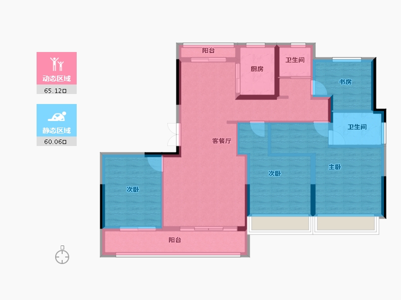 浙江省-杭州市-金茂临江上城-112.29-户型库-动静分区