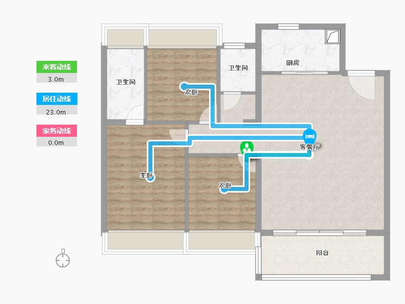 江苏省-苏州市-华侨城龙湖·启元-104.16-户型库-动静线