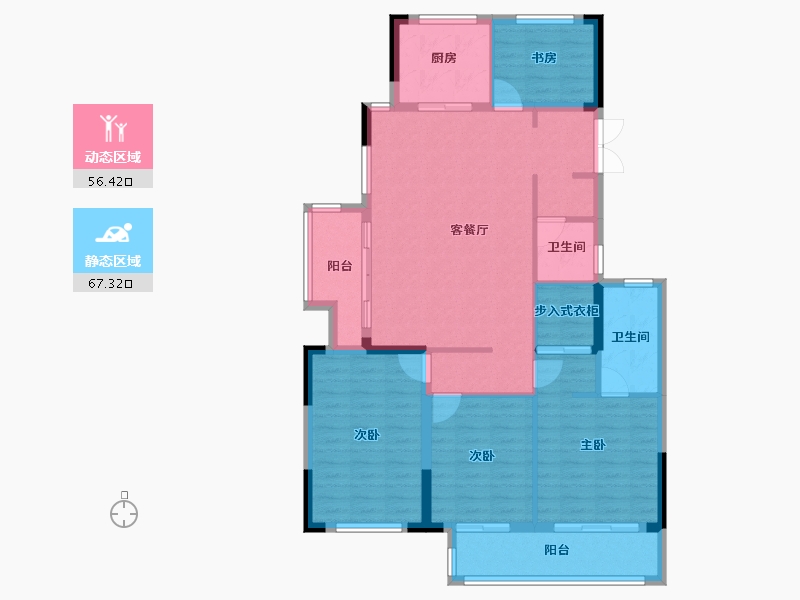 浙江省-湖州市-满庭芳府-112.00-户型库-动静分区