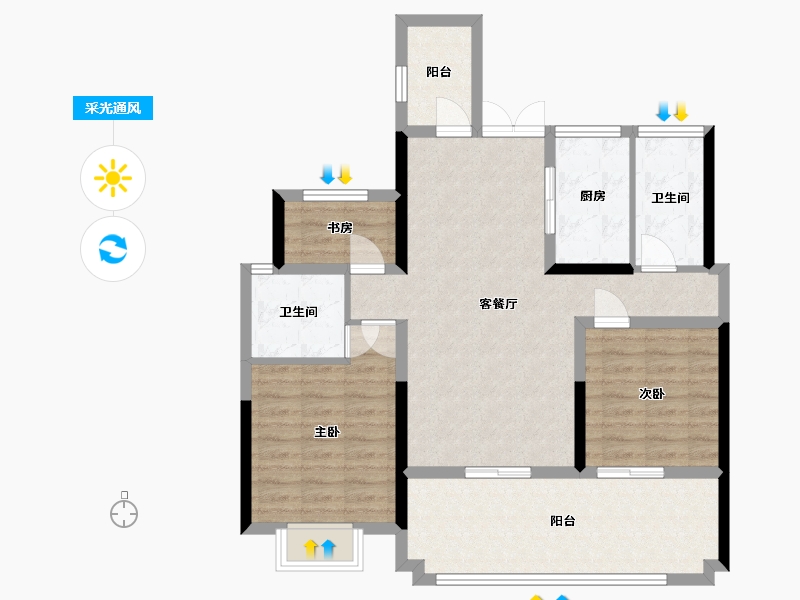 安徽省-六安市-文禾赋-93.14-户型库-采光通风