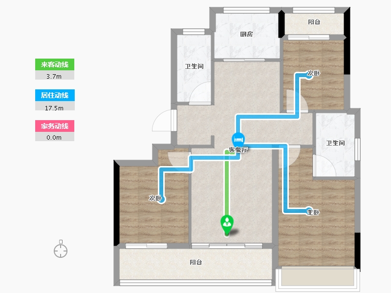 浙江省-杭州市-杭房·湖著观邸-88.00-户型库-动静线