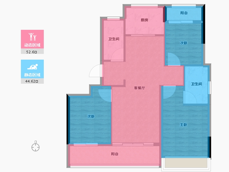 浙江省-杭州市-杭房·湖著观邸-88.00-户型库-动静分区