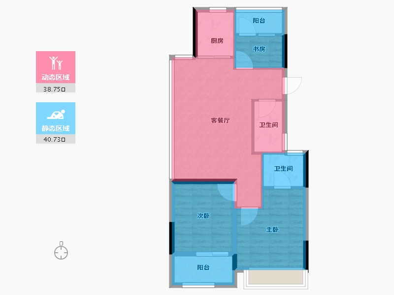 浙江省-杭州市-春境前潮府-71.20-户型库-动静分区