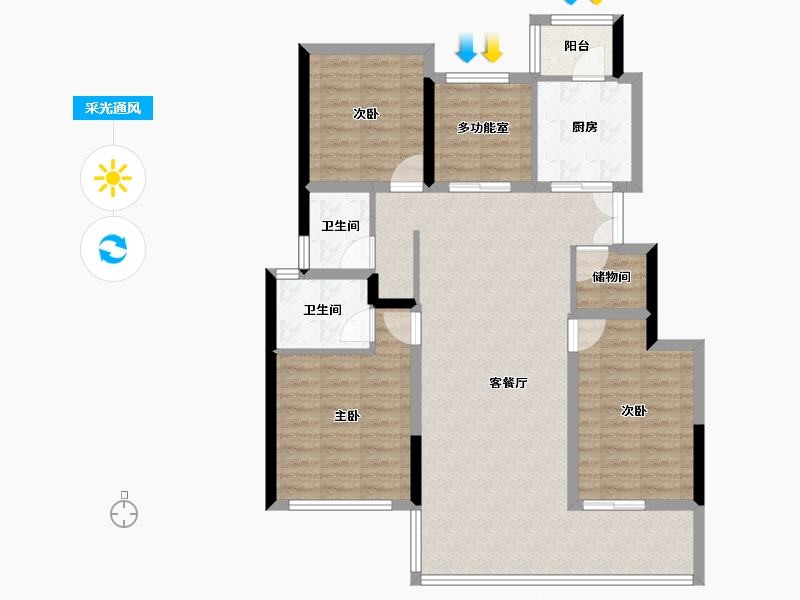 四川省-成都市-新希望经开兴东锦粼云境-97.89-户型库-采光通风