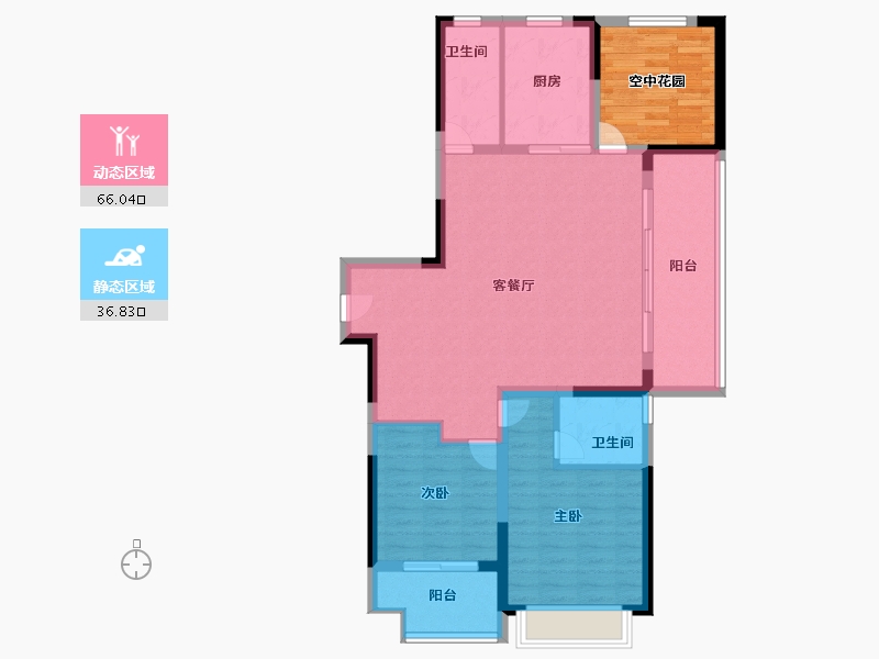 安徽省-滁州市-碧桂园天玺-102.00-户型库-动静分区