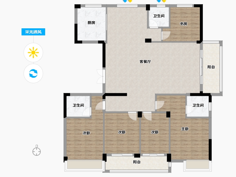 浙江省-温州市-东立锦园-158.40-户型库-采光通风