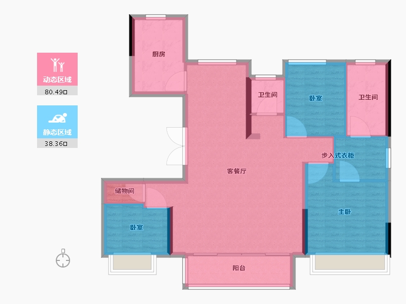 安徽省-合肥市-华侨城空港国际小镇水岸8号-108.01-户型库-动静分区