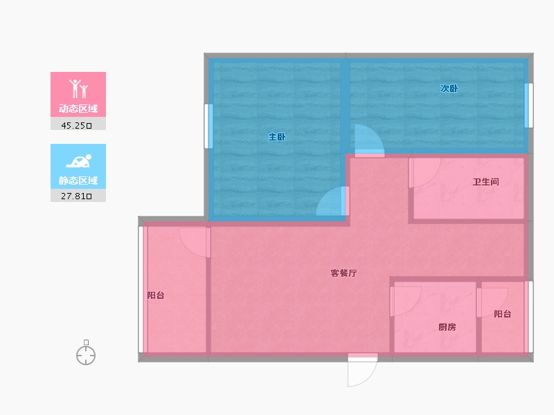 广东省-深圳市-颐安都会中央二期-64.95-户型库-动静分区