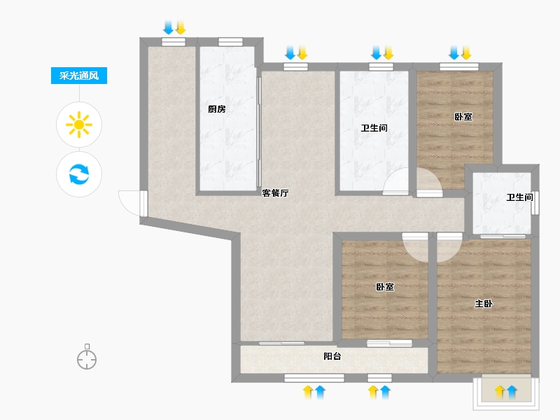 广东省-深圳市-碧海富通城三期-86.50-户型库-采光通风