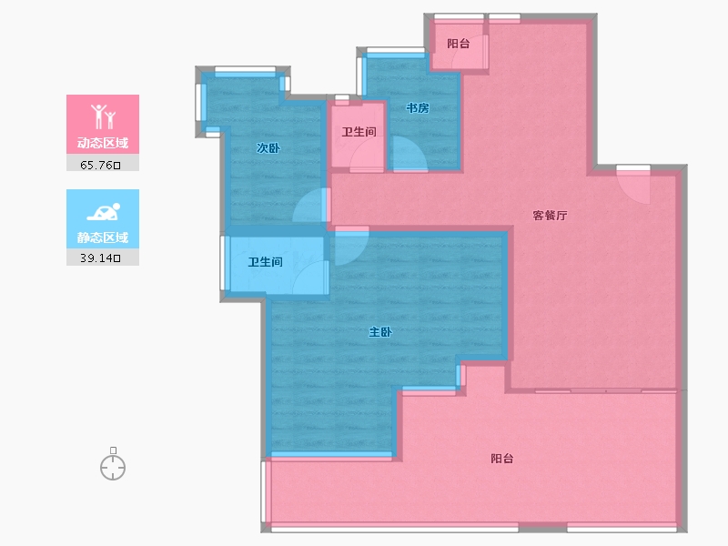 广东省-深圳市-中海怡美山庄-93.96-户型库-动静分区