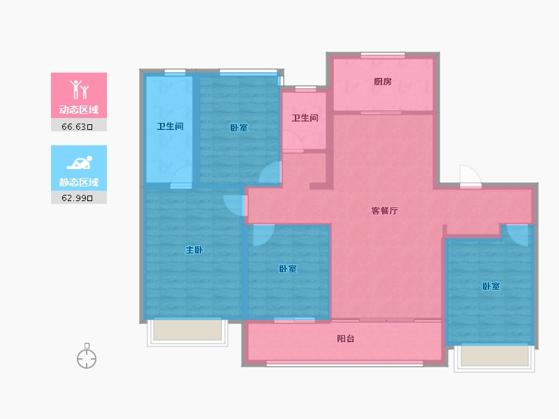 江苏省-南京市-华侨城翡翠天域-116.91-户型库-动静分区