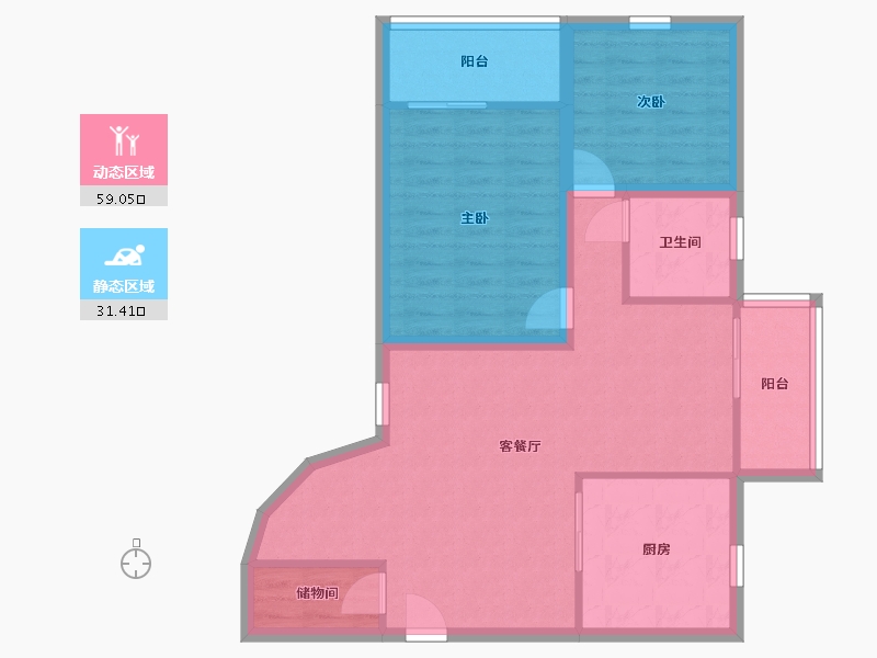 广东省-深圳市-怡园大厦-81.30-户型库-动静分区