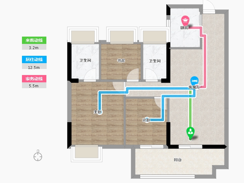 福建省-福州市-长乐融信澜山-76.00-户型库-动静线