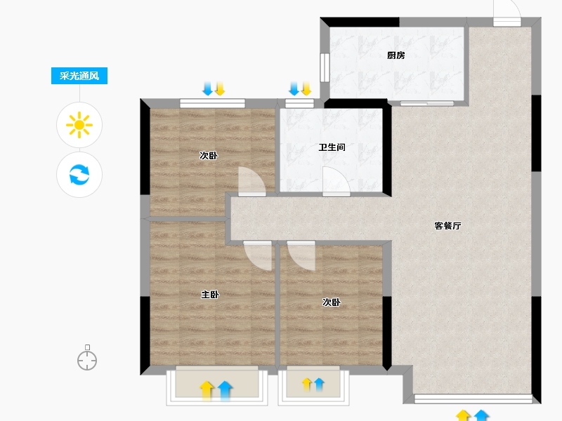 辽宁省-铁岭市-恒大林溪府-82.40-户型库-采光通风