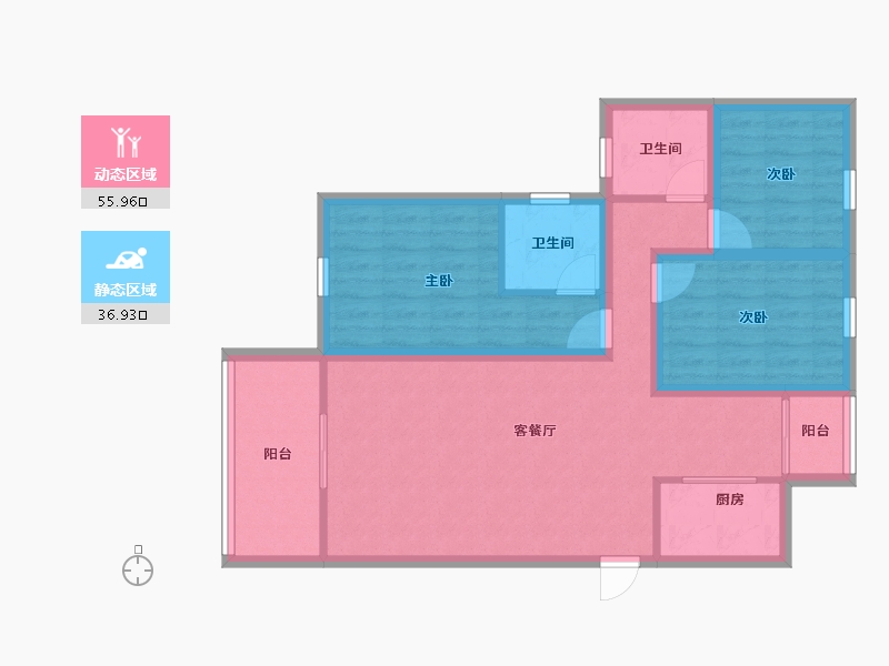 广东省-深圳市-和熙苑(和兴花园四期)-82.21-户型库-动静分区