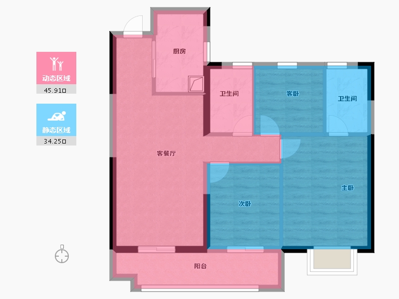 福建省-福州市-联发臻榕府-71.20-户型库-动静分区