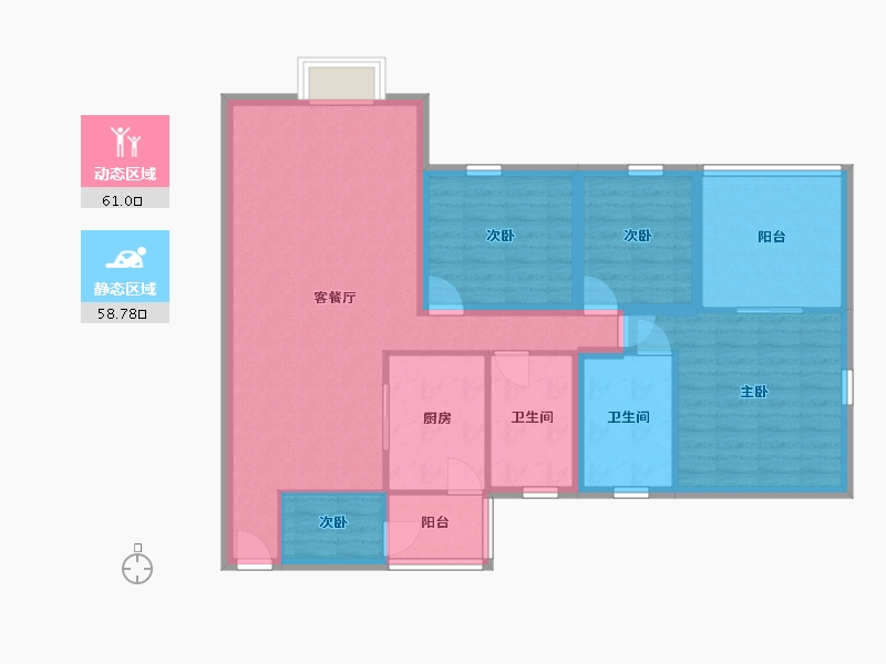 广东省-深圳市-港湾丽都-107.59-户型库-动静分区