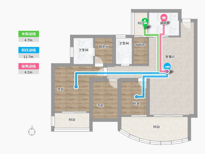 广东省-深圳市-宜城风景花园-70.41-户型库-动静线