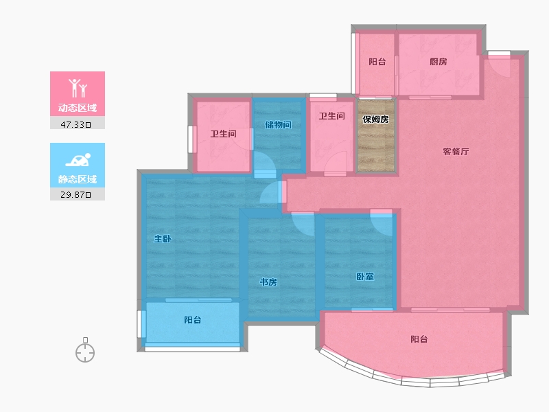 广东省-深圳市-宜城风景花园-70.41-户型库-动静分区