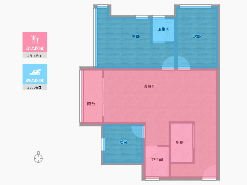 广东省-深圳市-桑泰水木丹华园-74.37-户型库-动静分区