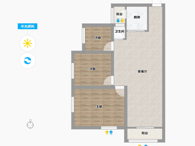 广东省-深圳市-和成世纪名园-67.12-户型库-采光通风