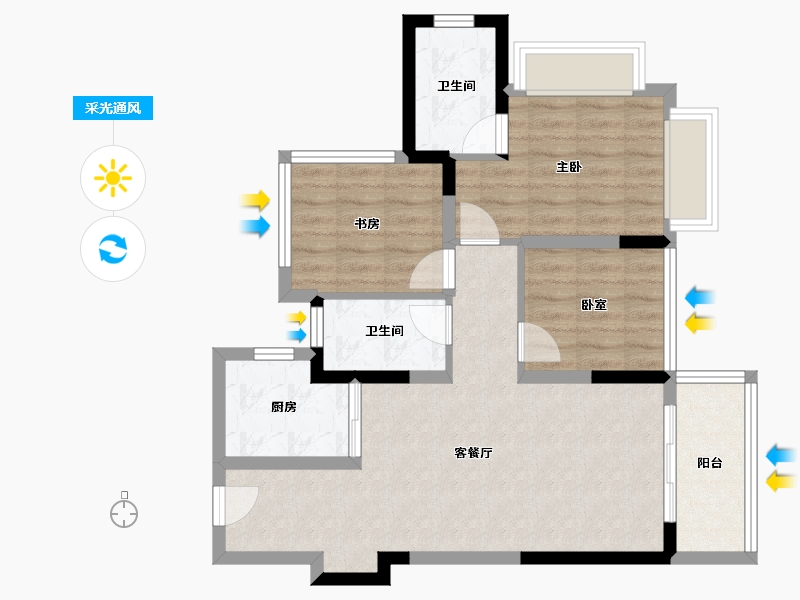 广东省-深圳市-中海时光境-72.79-户型库-采光通风