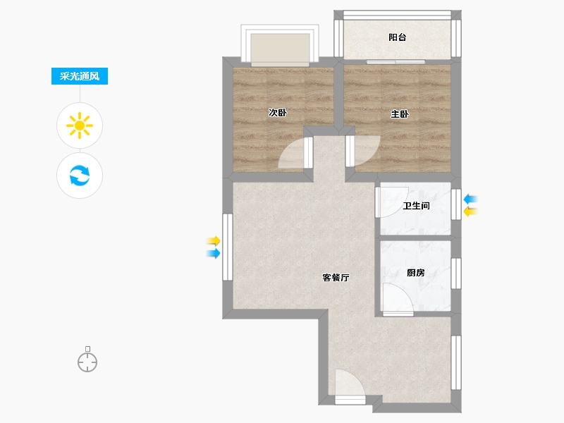 广东省-深圳市-汇鑫花园-42.94-户型库-采光通风