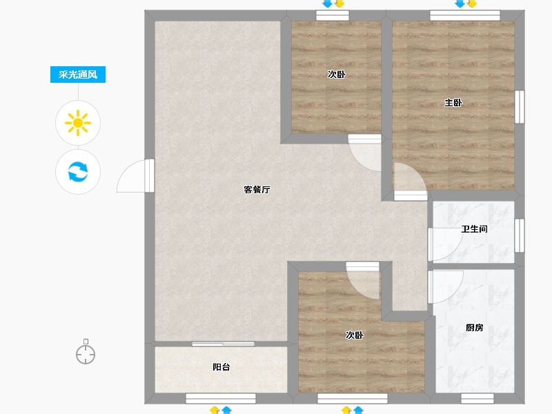 广东省-深圳市-大塘垅小区-71.06-户型库-采光通风