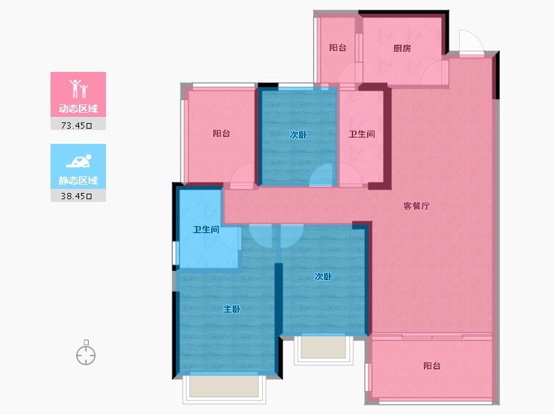 广东省-惠州市-鑫洲湖心岛1号-100.00-户型库-动静分区