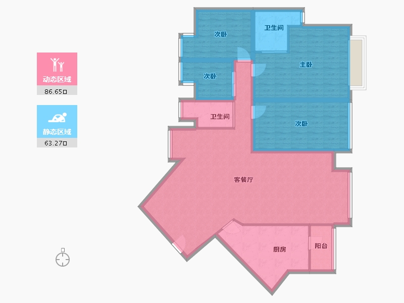 广东省-深圳市-阳光带海滨城(一期)-135.83-户型库-动静分区