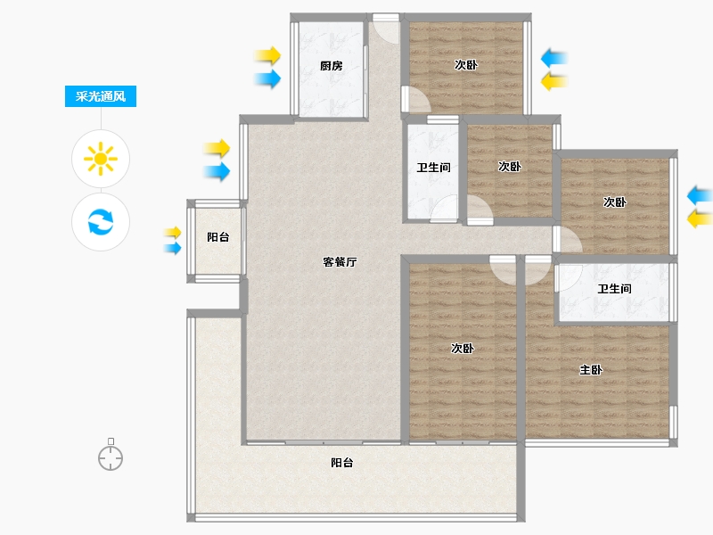 广东省-深圳市-万科翰邻城-152.19-户型库-采光通风