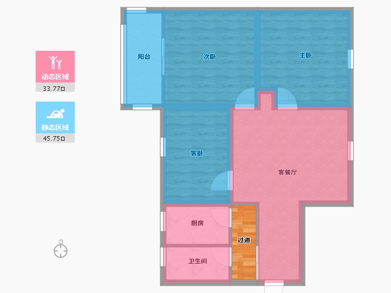 广东省-深圳市-双龙花园-73.68-户型库-动静分区