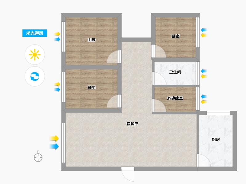 广东省-深圳市-嘉华花园西区-72.01-户型库-采光通风