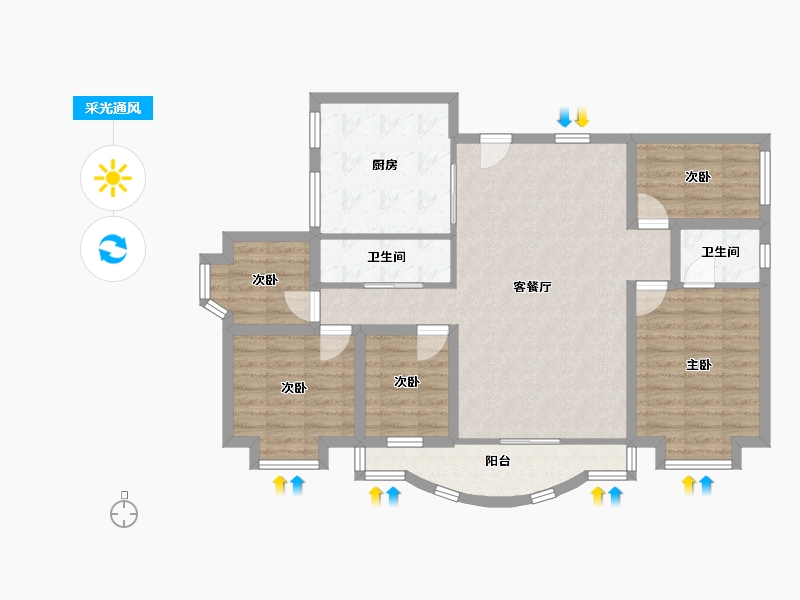 广东省-深圳市-富通蟠龙居-99.55-户型库-采光通风