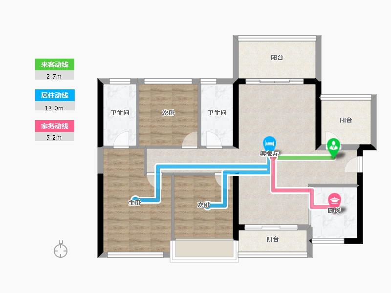 广东省-湛江市-城发·润璟湾-85.00-户型库-动静线