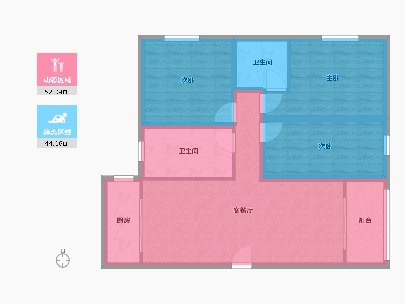 广东省-深圳市-大陆庄园-86.18-户型库-动静分区