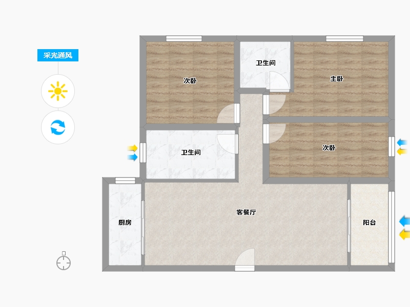 广东省-深圳市-大陆庄园-86.18-户型库-采光通风