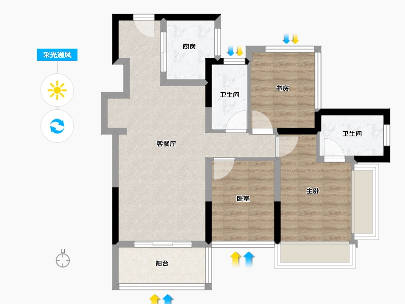 广东省-深圳市-中海时光境-71.20-户型库-采光通风