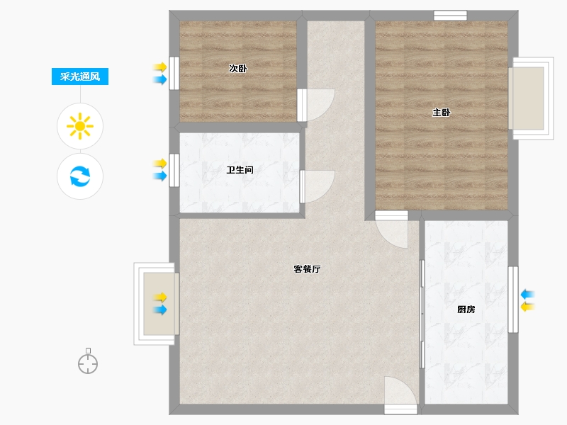 广东省-深圳市-东方海雅居-69.45-户型库-采光通风